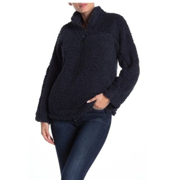 Elodie Half Zip Faux Shearling Pullover - Picture 1 of 7